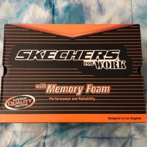 Sketchers work shoes with memory foam and steel toe